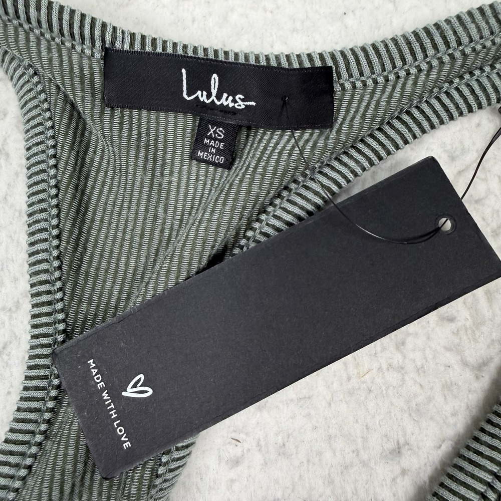 Lulus Ribbed Knit Maxi Dress Size XS Relaxed but Not Least Sleeveless Green NWT - Picture 4 of 9